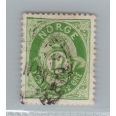 NORUEGA 1883 Yv 40 ESTUPENDO SELLO CLASICO DE MAGNIFICA CALIDAD MUY RARO 500 € !!!